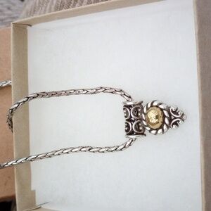 Brighton silver and gold reversible pendant necklace